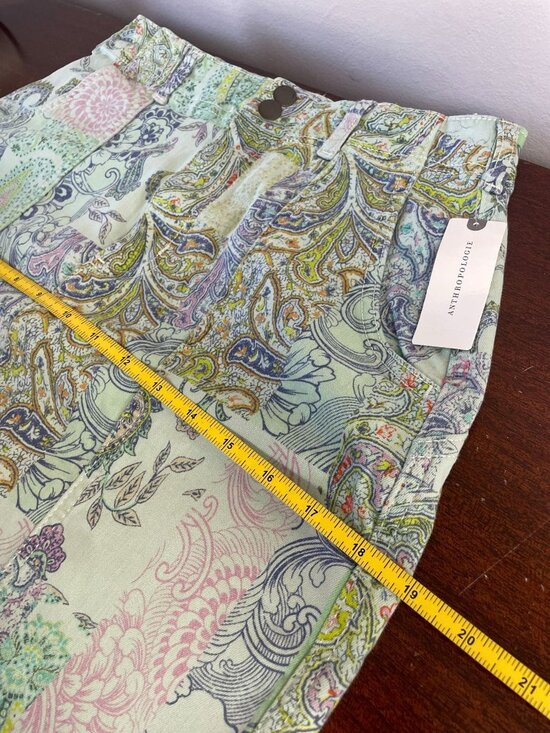 NWT Anthropologie Pilcro Patchwork Denim Mini Skirt Boho Paisley Western SZ 2 - Picture 5 of 9